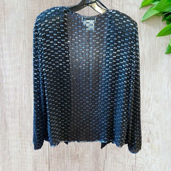 Papell Boutique Evening Silk Embroidered Jacket Vintage - Picture 4 of 9